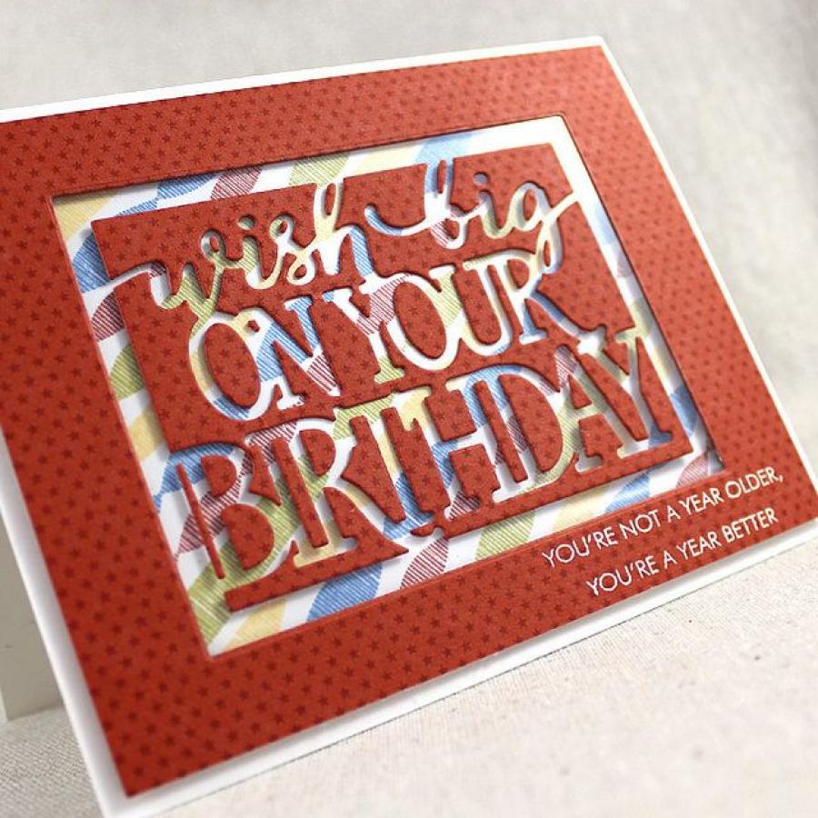 Papertrey Ink - Text Block: Horizontal Birthday Die