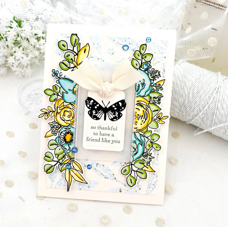 Prosperous Leaves Background Stamp Set