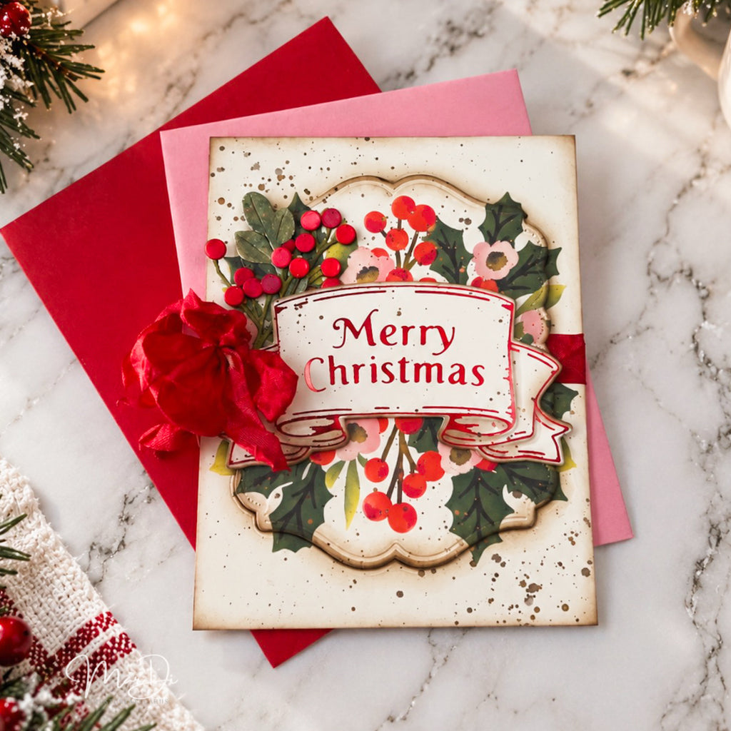 Merry Christmas Banner Stencil Collection (set of 7)