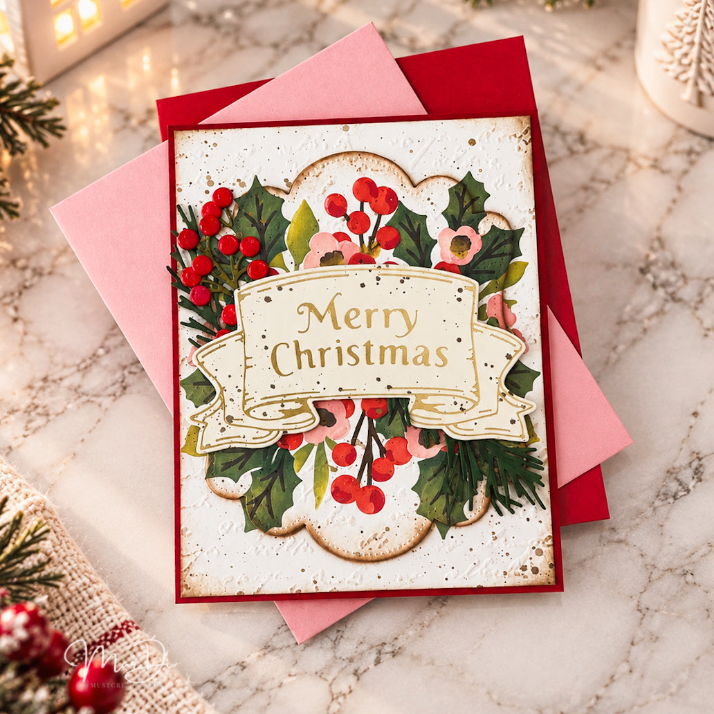 Merry Christmas Banner Stencil Collection (set of 7)