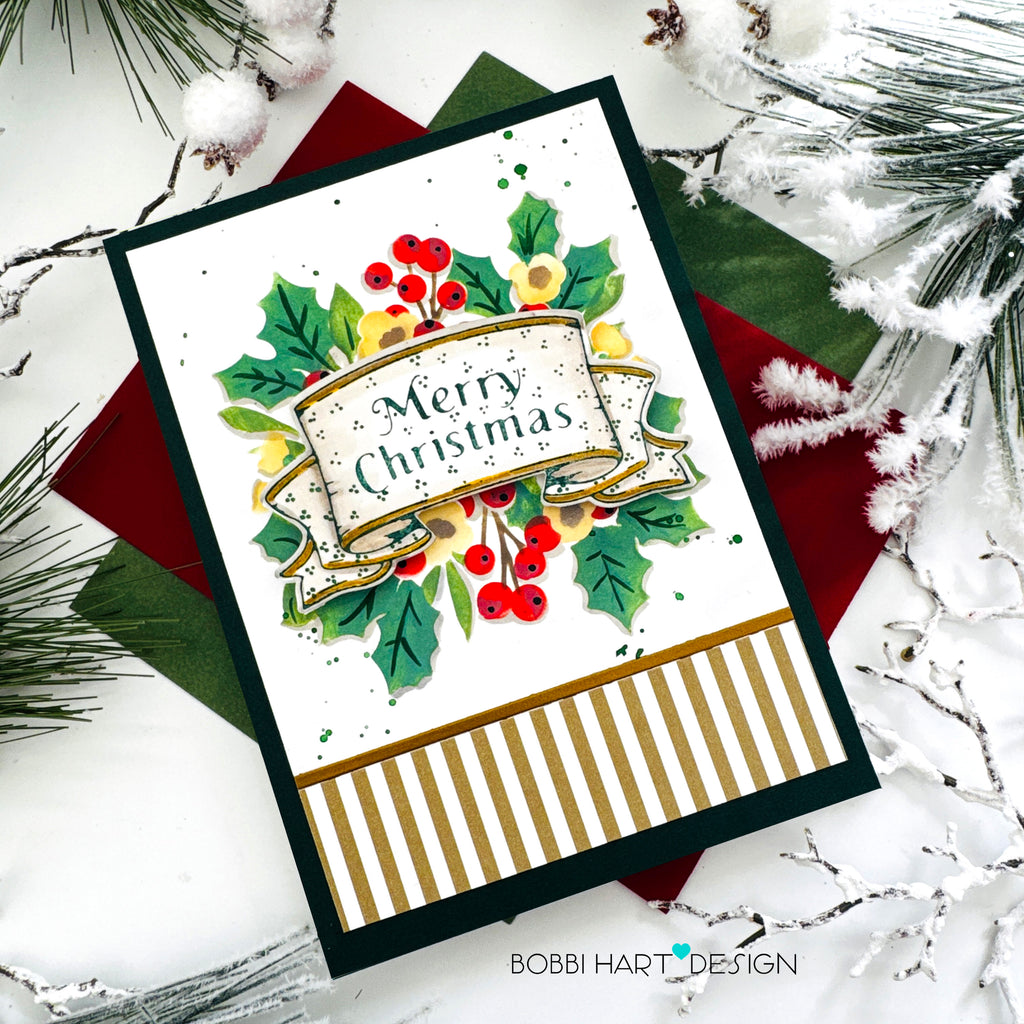 Merry Christmas Banner Stencil Collection (set of 7)