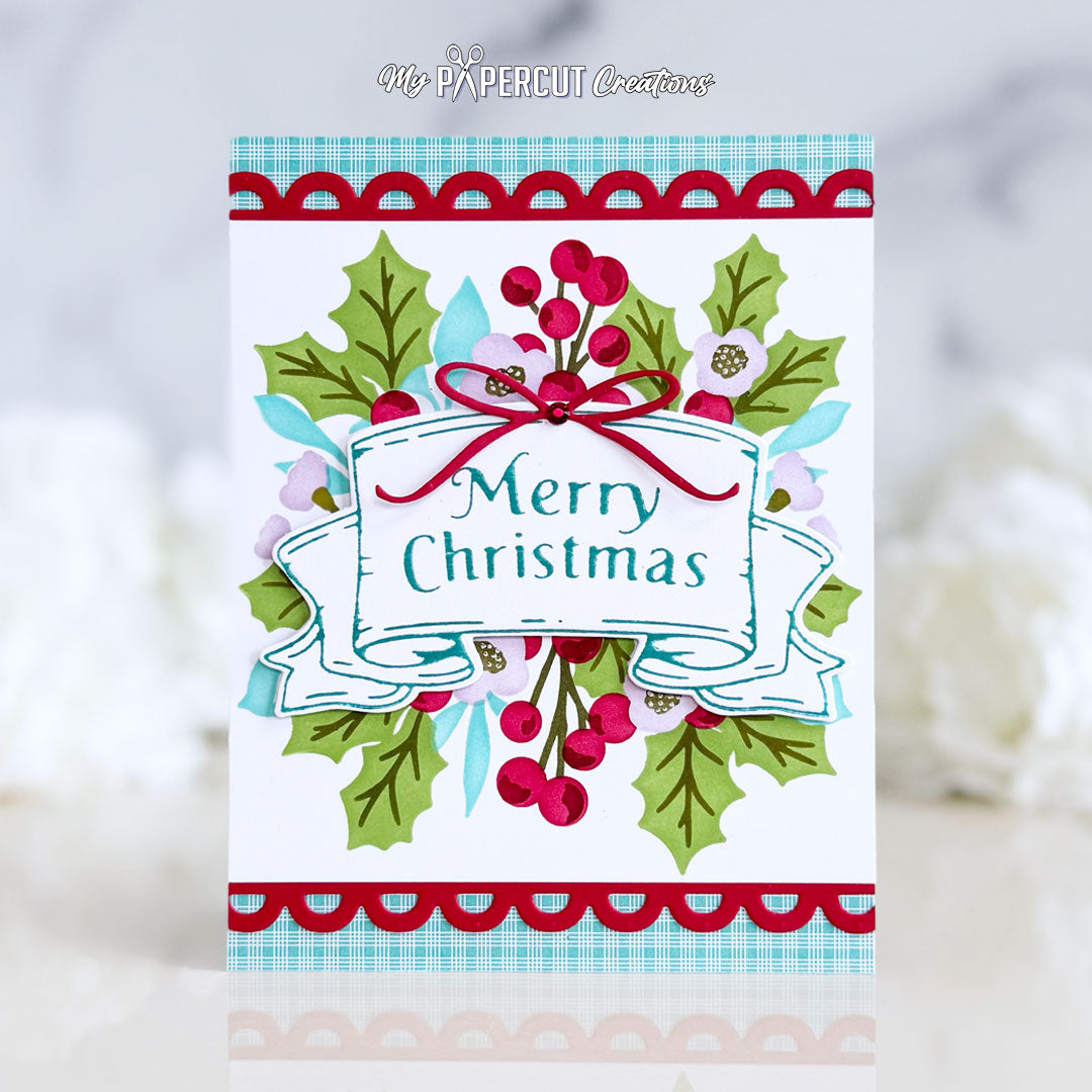 Merry Christmas Banner Press Plate + Coordinating Die