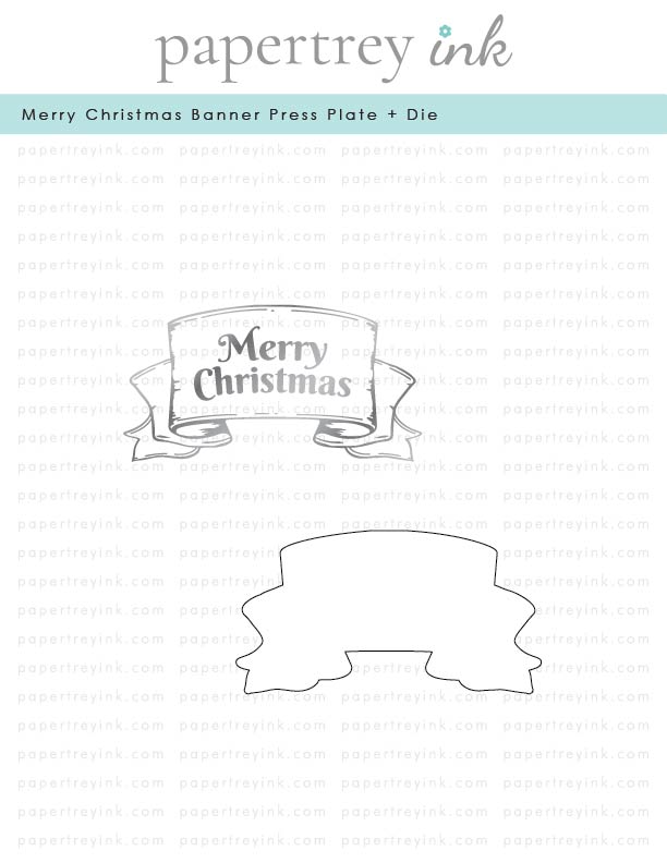 Merry Christmas Banner Press Plate + Coordinating Die