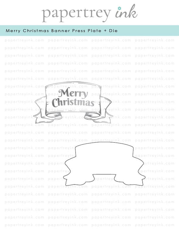Merry Christmas Banner Press Plate + Coordinating Die
