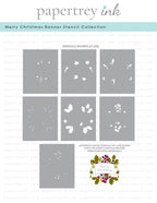Merry Christmas Banner Stencil Collection (set of 7)