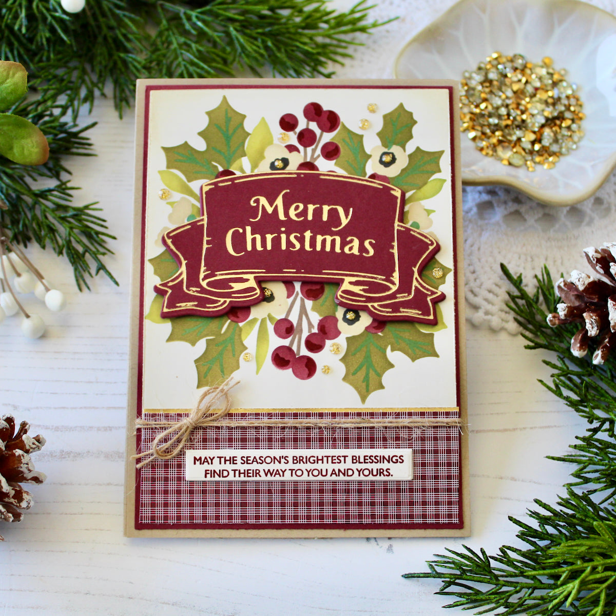 Merry Christmas Banner Press Plate + Coordinating Die