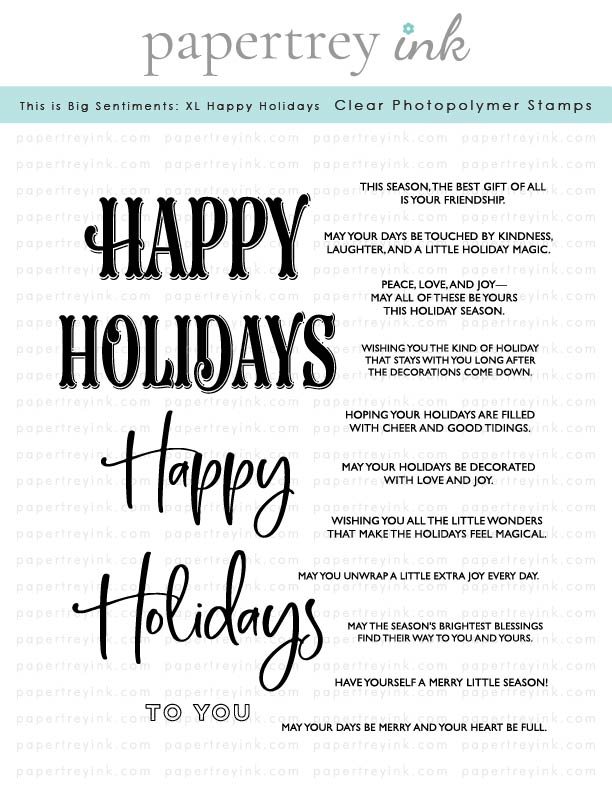 This is Big Sentiments: XL Happy Holidays Stamp Set
