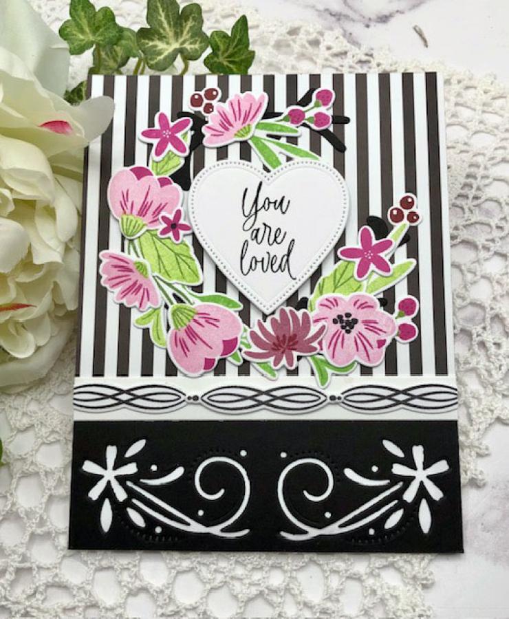 Cornered: Floral Swirl Die