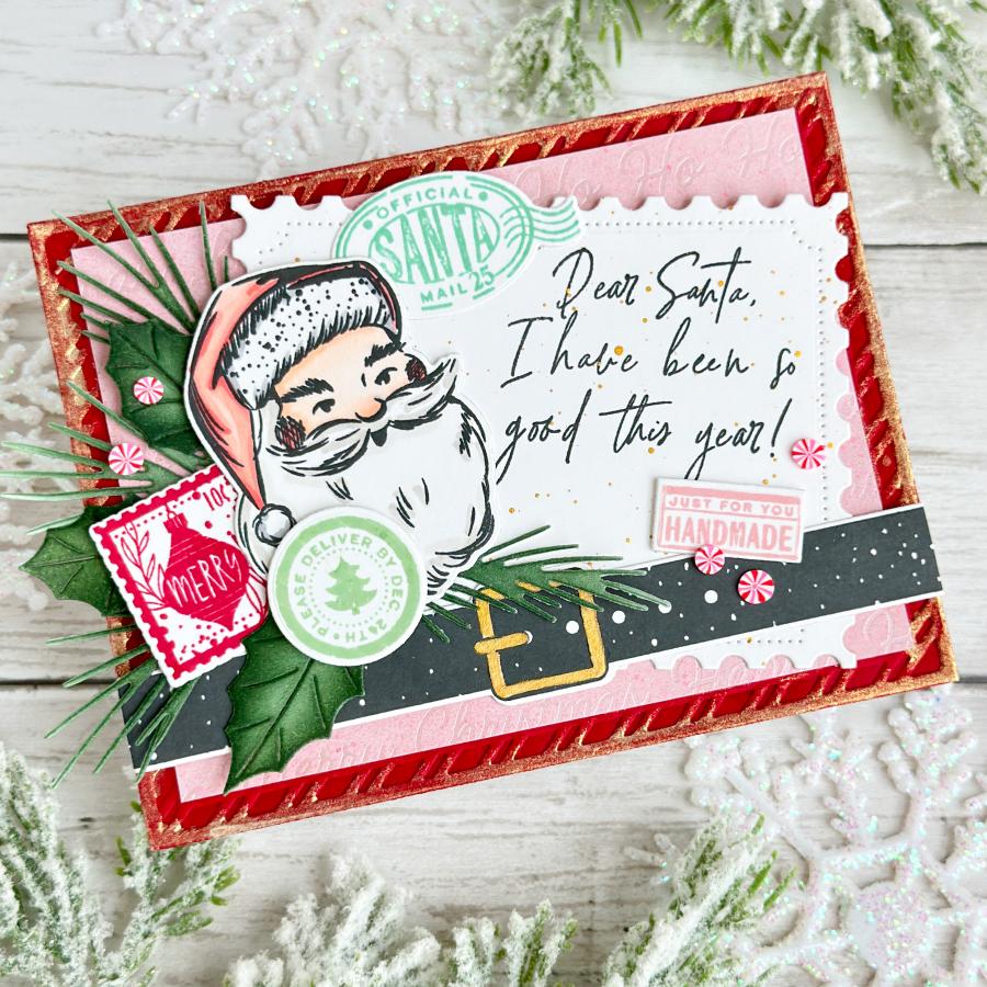 North Pole Mail: Postage Stamp Frame Post Card Die
