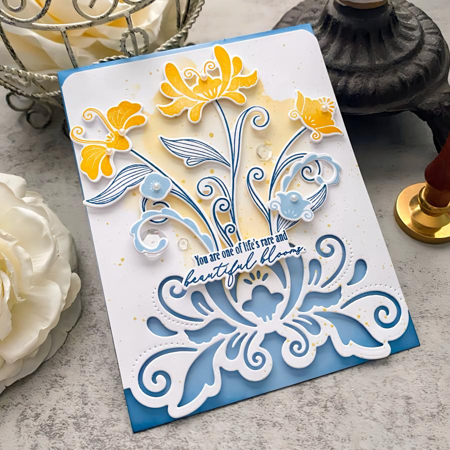Elegant Edges: In Full Bloom Die