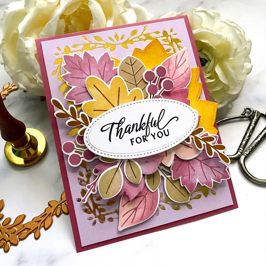 Exquisite Leaf Frame Hot Foil Plate