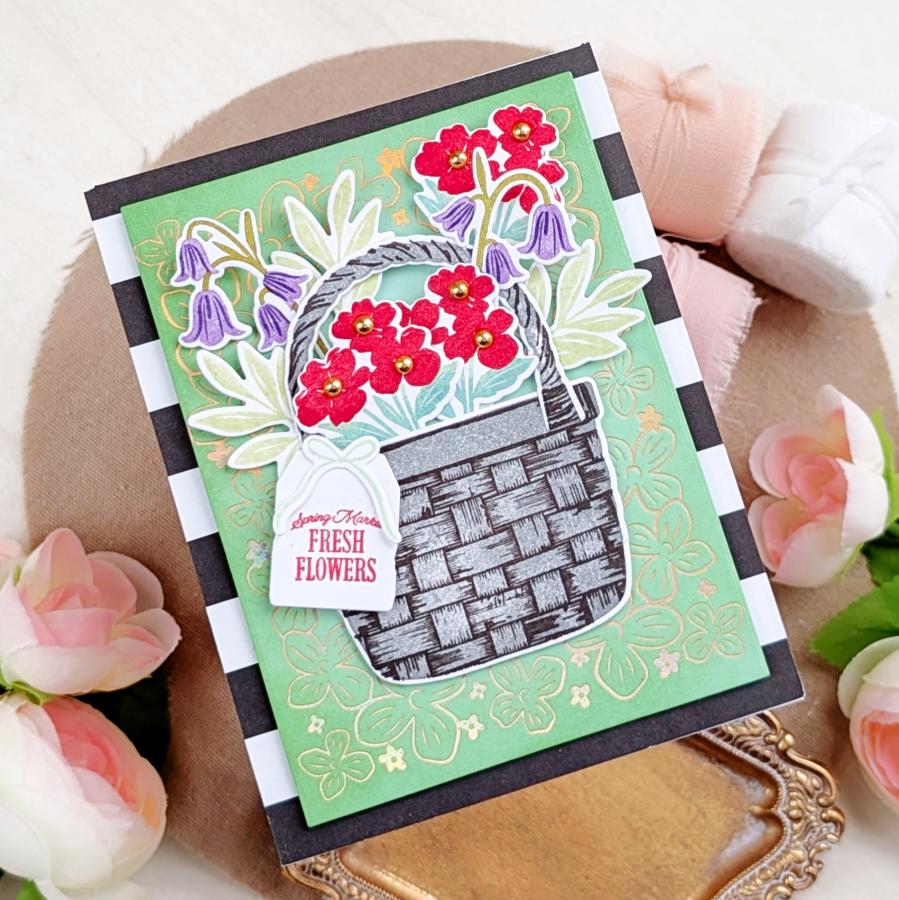 Framed in Flowers Hot Foil Plate