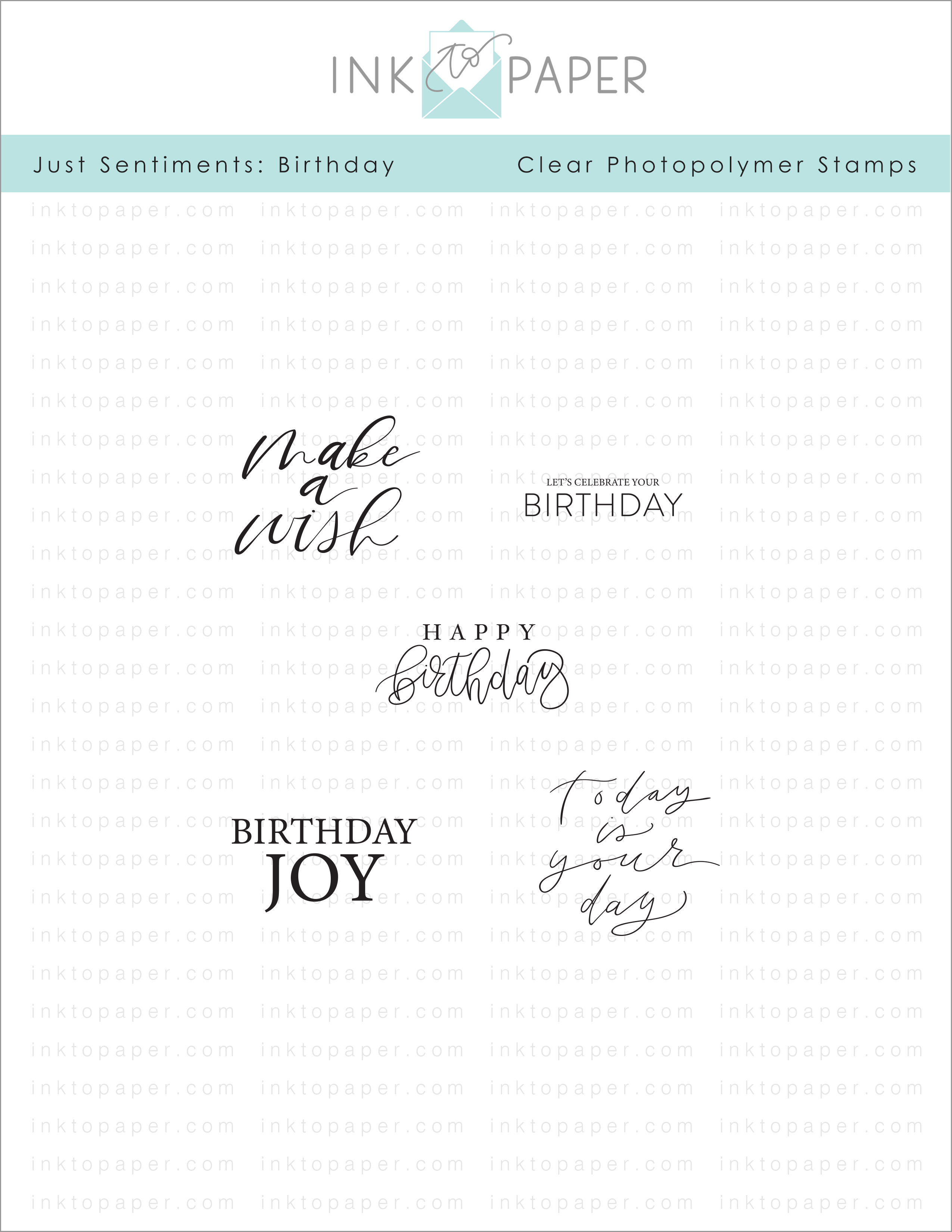 Papertrey Ink - Clear Photopolymer Stamps - Birthday Your Way