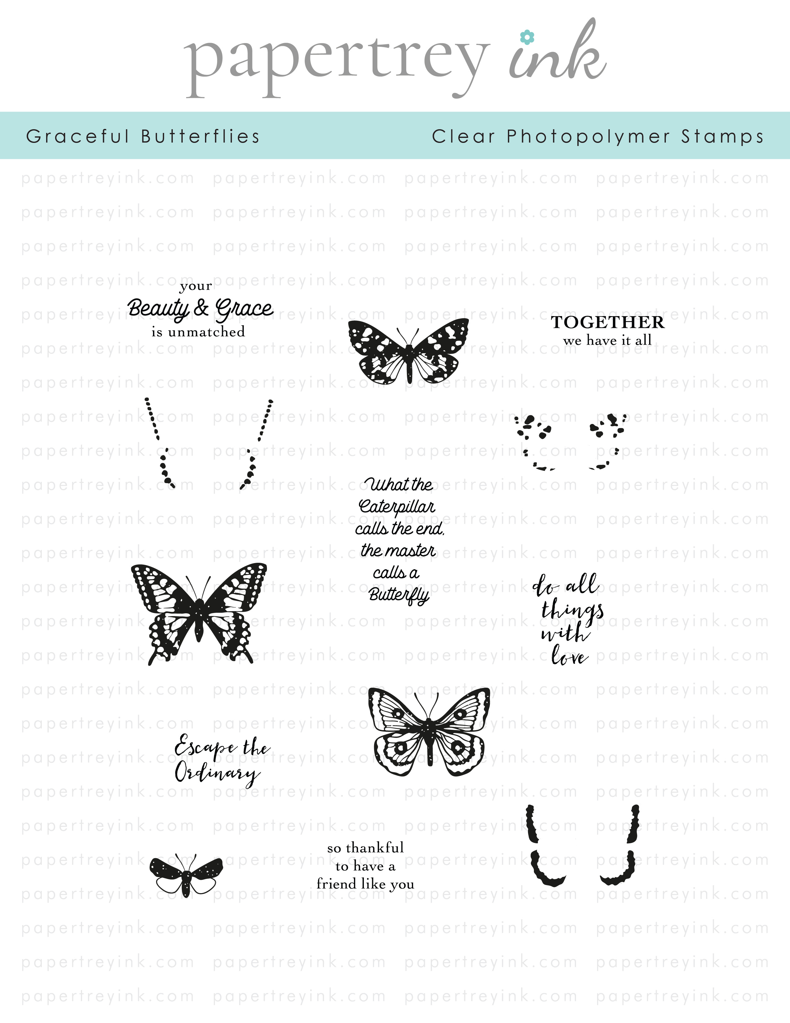 Graceful Butterflies Stamp Set: Papertrey Ink