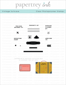 Vintage Suitcase Mini Stamp Set