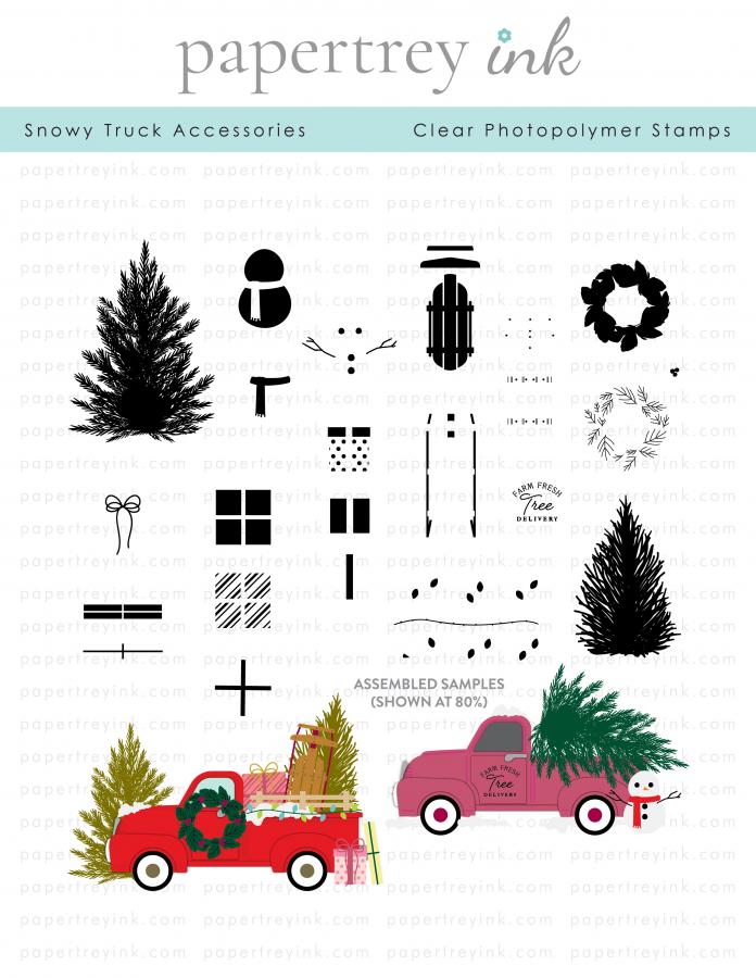 Shape Up Snowman Accessories Mini Stamp Set: Papertrey Ink