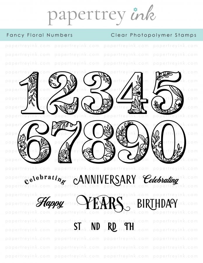 Fancy Floral Numbers Stamp Set