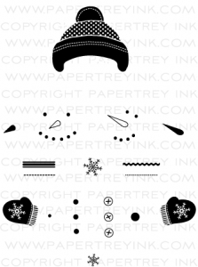 Shape Up Snowman Accessories Mini Stamp Set: Papertrey Ink