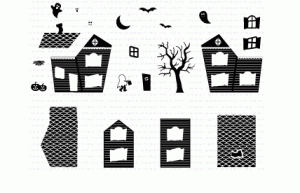 Petite Places: Spook Manor Mini Stamp Set