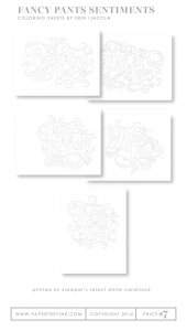 Fancy Pants Sentiments Coloring Sheets (15 sheets)