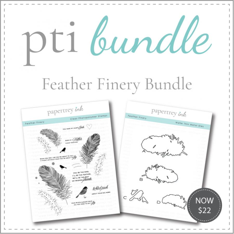 Feather Finery Stamp Set + Die Bundle