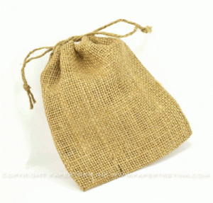 Burlap Bags with Jute Drawstring (set of 3)