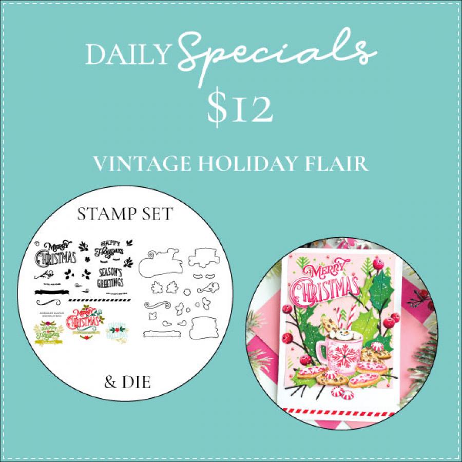 Daily Special - Vintage Holiday Flair Stamp Set + Die
