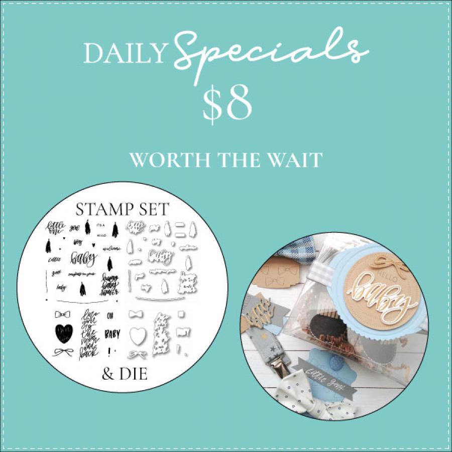 Daily Special - Worth the Wait Stamp Set + Die AND Even More Worth the Wait Mini Stamp Set + Die