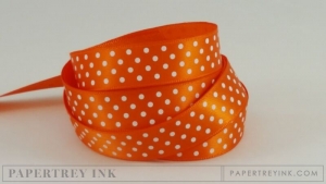 Orange Zest 5/8" Satin Dots Ribbon (5 yards)