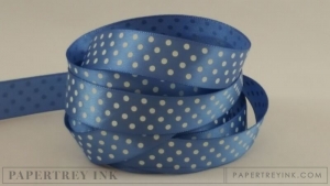 Blueberry Sky 5/8" Satin Dots Ribbon (5 yards)