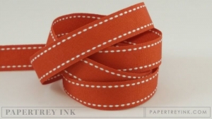 Terracotta Tile 5/8" Saddle Stitch Ribbon (5 yards)