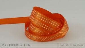 Orange Zest 3/8" Bitty Dot Satin Ribbon (5 yards)