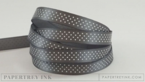 Smokey Shadow 3/8" Bitty Dot Satin Ribbon (5 yards)