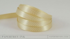 Fine Linen 3/8" Bitty Dot Satin Ribbon (5 yards)