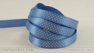 Blueberry Sky 3/8" Bitty Dot Satin Ribbon (5 yards)