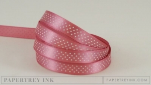 Autumn Rose 3/8" Bitty Dot Satin Ribbon (5 yards)