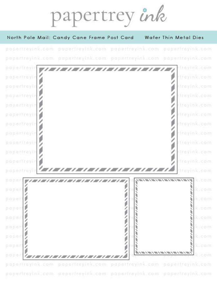 North Pole Mail: Candy Cane Frame Post Card Die