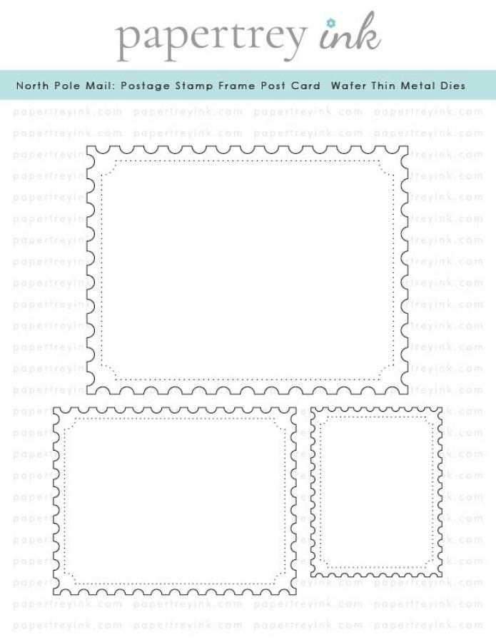 North Pole Mail: Postage Stamp Frame Post Card Die