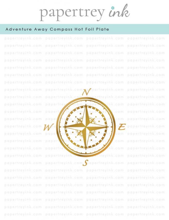 Adventure Away Compass Hot Foil Plate