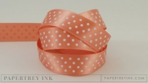 Melon Berry 5/8" Satin Dots Ribbon (5 yards)