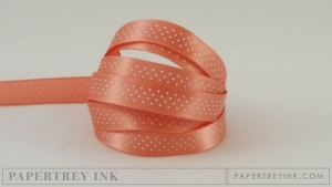 Melon Berry 3/8" Bitty Dot Satin Ribbon (5 yards)