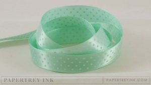 Aqua Mist 5/8" Satin Dots Ribbon (5 yards)