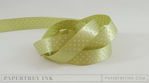 Spring Moss 5/8" Satin Dots Ribbon (5 yards)