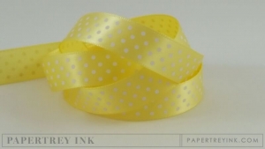 Lemon Tart 5/8" Satin Dots Ribbon (5 yards)