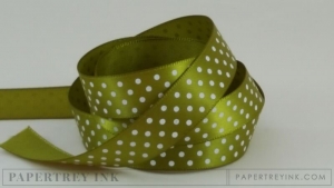 Ripe Avocado 5/8" Satin Dots Ribbon (5 yards)