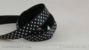 True Black 5/8" Satin Dots Ribbon (5 yards)