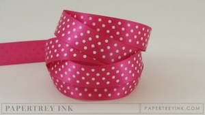 Raspberry Fizz 5/8" Satin Dots Ribbon (5 yards)