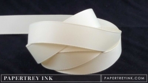 Vintage Cream 5/8" Grosgrain Ribbon (5 yards)