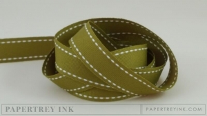 Ripe Avocado 5/8" Saddle Stitch Ribbon (5 yards)