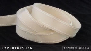 Vintage Cream 5/8" Saddle Stitch Ribbon (5 yards)